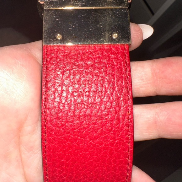 Size 80 Gucci reversible back/red leather belt - Picture 5 of 6
